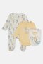 Baby Toddlers Girl 3 Pieces Graphic Print Long Sleeve Rompers With Bib Set, Multicolor - 3