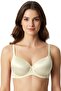 Women's Ecru Shiny Textured Ribbon Supported Bra