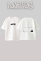 Level up Design Back Printed Cotton White Oversize T-Shirt