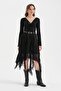 Women's Chiffon and Lace Fabric Detailed Lined Design Skirt - 5