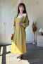 Draped Chest Detail Shirt Dress Mustard Set - 5