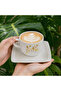 6-Person Daisy Figured Porcelain Coffee - Teacup Set with Gold Detailing and Luxurious Presentation Box - 3