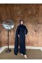 Adriana Evening Dress with Cape on the Shoulder and Embellished Stones - 3