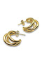 Women's 3-Piece Hoop Earrings Gold Color Steel Multiple Hoop Design Stylish Minimal Earrings - 4