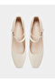 Beige Patent Block Heel Shoes - 5