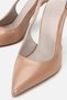 Women's Nude Pointed Toe Patent Leather Open Back Stiletto Heel U Shoes - 4