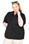 Mode XL Real Big Size Women's Shirt Apas Collar K.Sleeve U26380 Black - 2