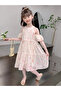 Girls All-Over Print Cold Shoulder Sleeve Dress - 2