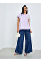 Purple Sequin Flower Round Neck T-Shirt - 2