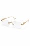 Jeweled Square Gold Framed Ultra Light Blue Block Women's Glasses with Blue Light Filter - 5