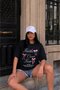 Black “Faith over Fear” Written Bowknot Printed Oversize Combed Cotton T-Shirt – Modern & Stylish Design - 2