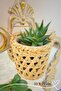 Decorative Multi-Purpose Natural Handmade Wicker Flower Pot Basket / 12X14Cm |   100% Local Artisanal Production - 3