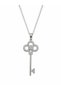 Women's Necklace with Key Figure, Stainless Steel, Stone Detail, Gift Model - 2