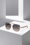 Women's Sunglasses with Uv400 Protection Transparent Pink Blue Silver Color Plg-2129C5