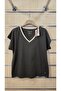 Women's Combed Cotton Blouse V-Neck Cotton