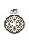 Luxury Glass Surface Presentation Tray 38 cm - Tea and Coffee Serving Tray - Decorative Round Tray with Gold Detail