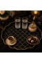 Luxury Glass Surface Presentation Tray 38 cm - Tea and Coffee Serving Tray - Decorative Round Tray with Gold Detail - 2