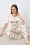 Embroidered Milan Knitted Short Sleeve Women's Pajama Set