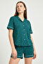 Clara Dreams Women's Pajama Set with Bamboo Buttons and Short Sleeves - 2