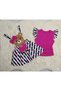 Girl's Teddy Bear Detailed Salopet Dress T-Shirt Set - 4