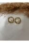Baguette Detailed Pearl Steel Earrings
