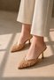 Gold 9 cm Heeled Women's Shoes Parla