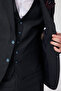 Leon Men's Navy Italian Striped Jacket+Pants+Vest Slim Fit Suit - 5