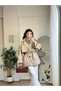 New Season Zr Women's Windbreaker Detailed Belted Short Beige Trench Coat - 5