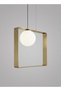 Modern Lighting, Single pendent, Light, Square steel light pendent, Gold Color, 30x21x12 cm, Suitable for bedroom and living room, Counter light
