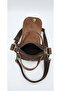 Genuine Leather & Canvas Mini Tote Bag (Brown Canvas & Brown Leather Cover) - 4