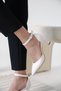 Women's White Heeled Shoes Fs12Ms01B - 5