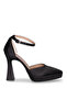 307 Mg Black Platform Heeled Evening Dress Women's Shoes - 2
