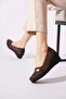 Lesfer double striped feta women's shoes brown leather