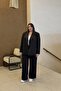 Plus Size Women's Oversized Lined Blazer Jacket - Black - 7