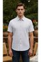Short Sleeve Patterned Buttoned Summer White Shirt Slim Fit - 3