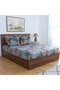 Double Lotus Flower Patterned Multi-Purpose Bedspread & Pique Set with 4 Pillowcases and Elastic Sheets - 5