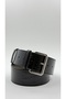 Women's Black Crocodile Leather Thick Belt with Nickel Buckle, Matching with Pants, Dresses, and Jackets - 5
