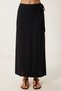 Asymmetrical Viscose Skirt with Tie Detail Lub0339 Black - 4