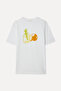 Women's Off-White Printed Crew Neck T-Shirt - 4