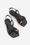 Women's Flat Toe Cross Ankle Strap Flip-Flop Buckle Daily Sandals Dorvilo Black