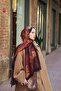 Amore Tree Pattern Shawl - Burgundy-Camel - 3