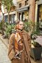 Noa Floral Patterned Shawl - Tan-Brown