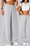 Women's Black&Gray Casual Oversize High Waist Oversize Daily Sweatpants - 2