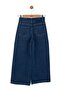 Nk Girl's Wide Leg Basic Jean Pants 8-14 Years Dark Blue - 3