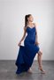Backless Evening Dress with Crossed Straps on the Back and Gathered Tail - 26364 - 4