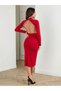Women's Stylish Scuba Dress with Chain Detail - 3
