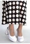 Zuda Premium White Patent Leather Platform Heel Shoes 10 cm - 2