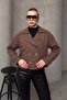 Double-Breasted Oversize Jacket Brown 8278 - 3