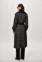 Hooded Belt Detailed Giy Çık Black/Beige 0221 - 6