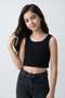 Girl's 5-14 Years Old Camisole with Thick Straps Crop Black